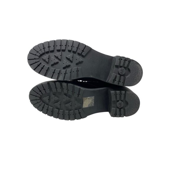 MICHAEL Michael Kors Womens Black Combat Boots Size 7.5 Lace Up Side Zip Logo - Picture 10 of 11